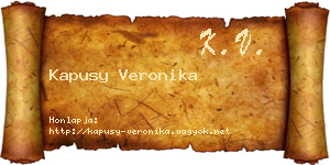 Kapusy Veronika névjegykártya