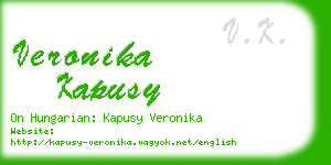 veronika kapusy business card